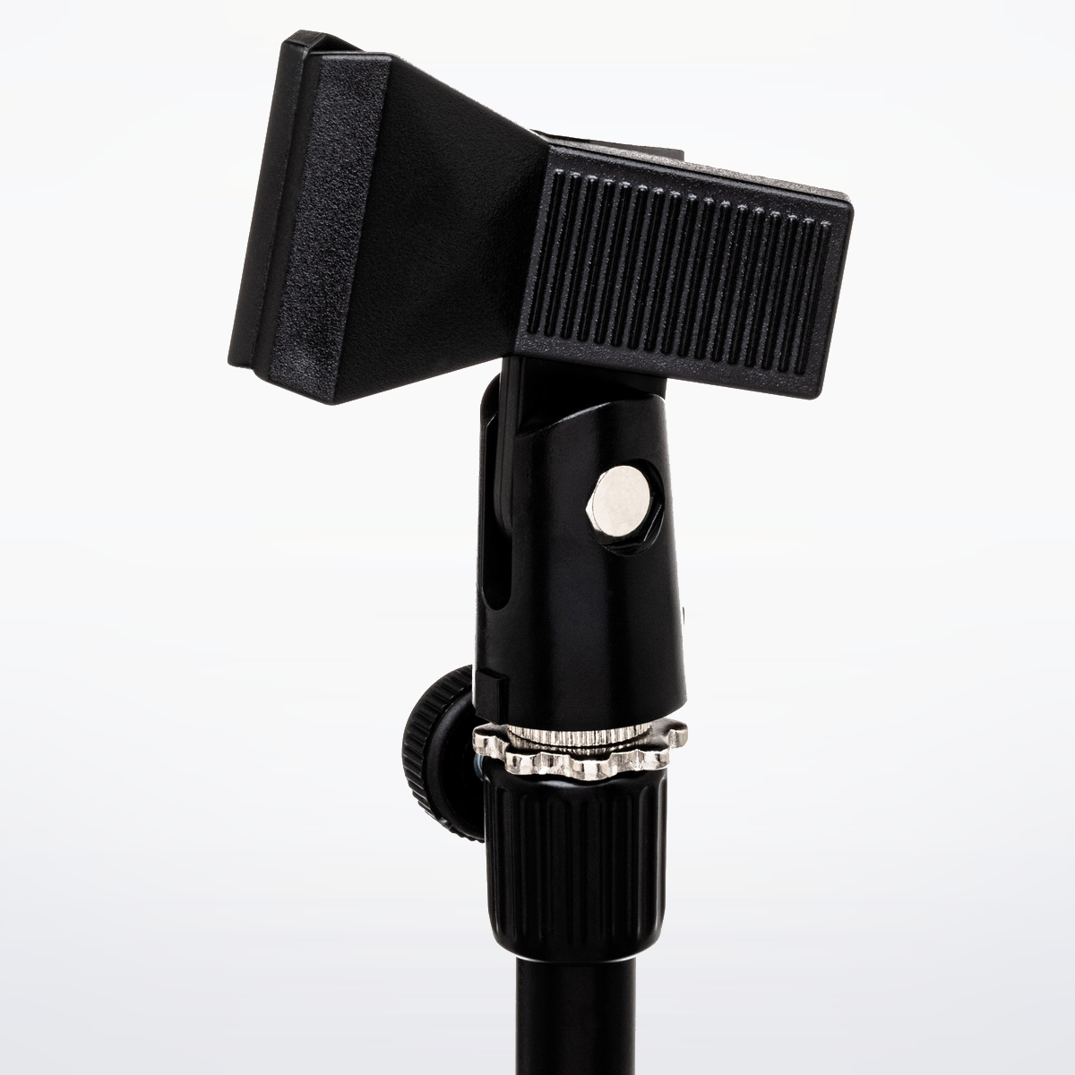 Hosa MHR-122 Spring Microphone Clip, on a mic stand