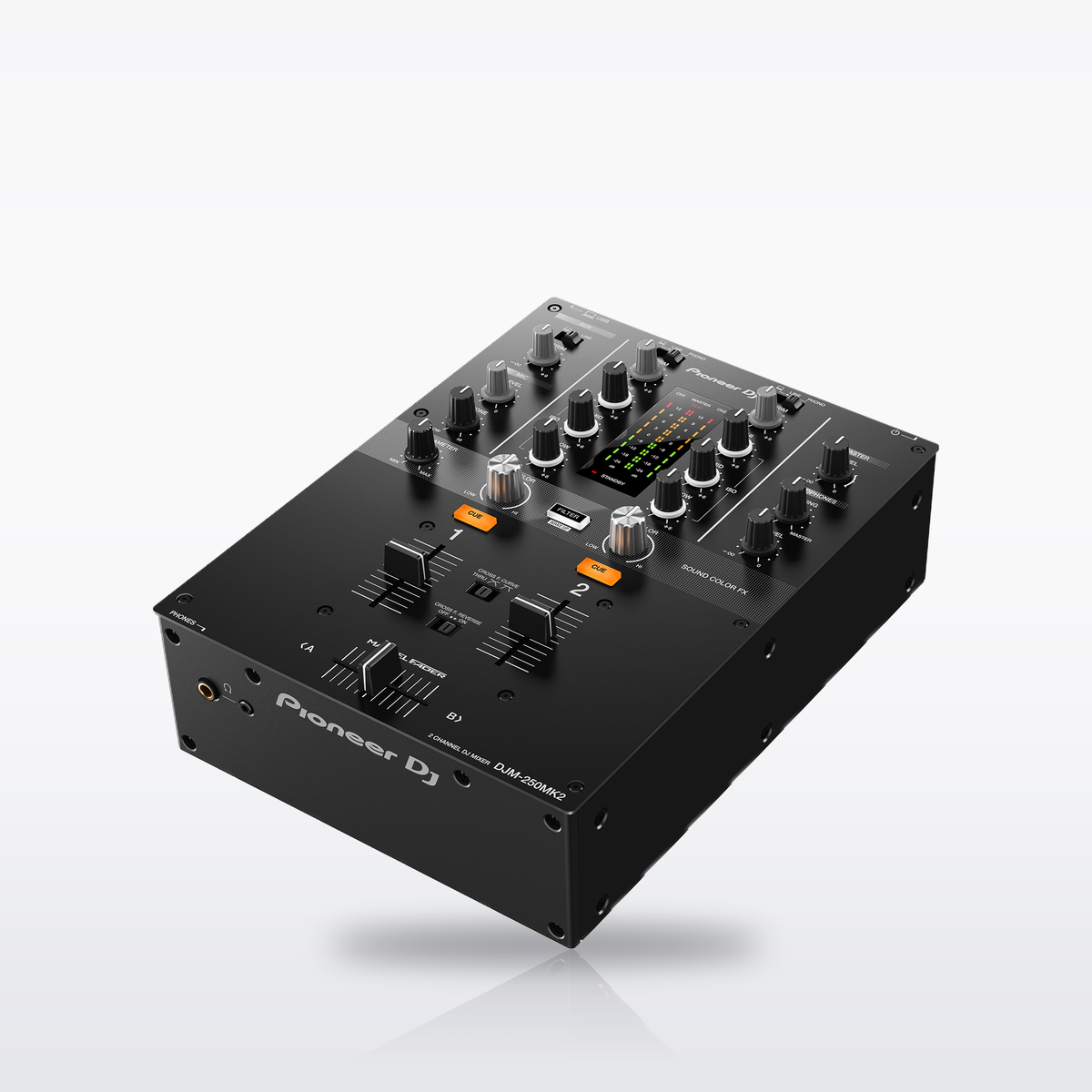 Pioneer DJ DJM-250MK2 2-channel DJ mixer, three-quarter view
