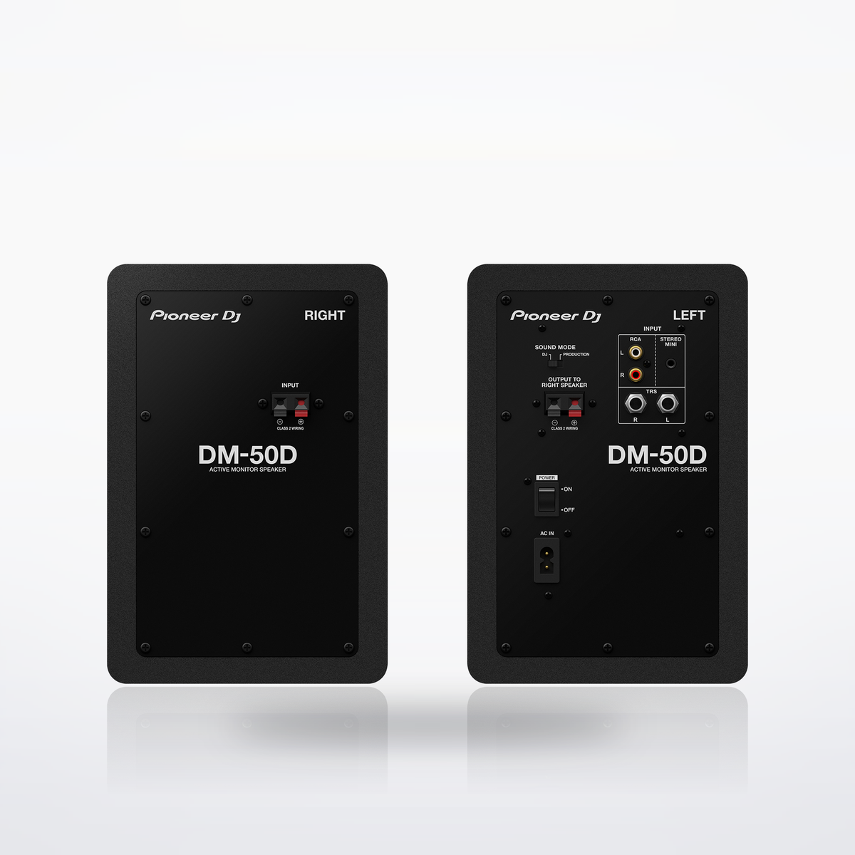 Pioneer DJ DM-50D desktop monitor speakers, Black, rear