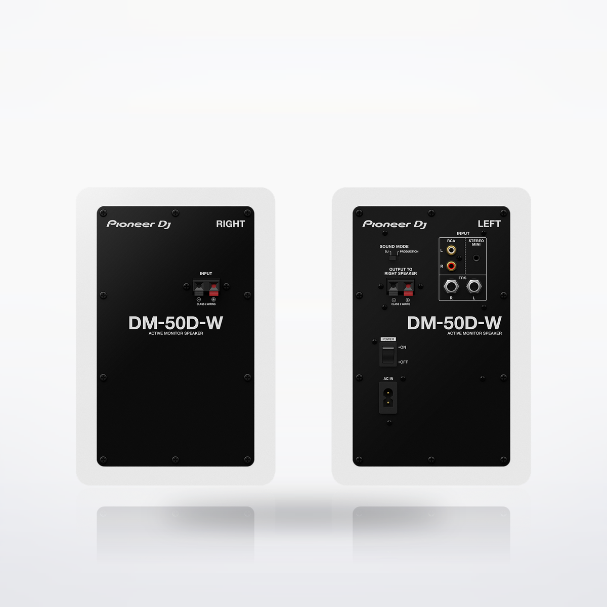 Pioneer DJ DM-50D desktop monitor speakers, White, rear