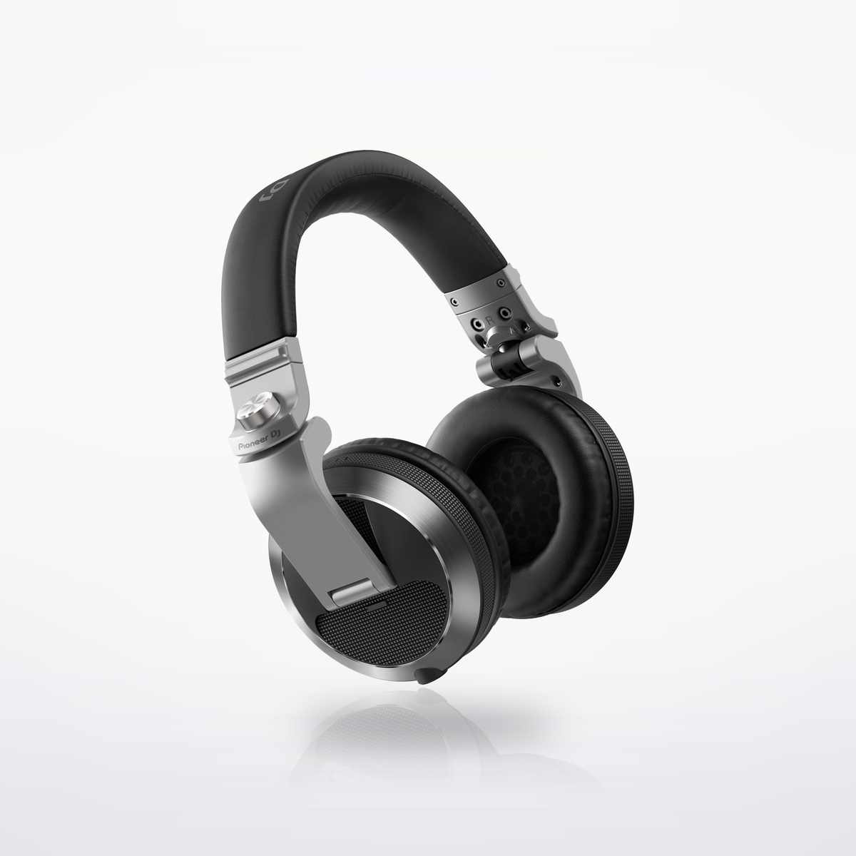 Pioneer DJ HDJ-X7 DJ headphones, Silver, rear three-quarter view