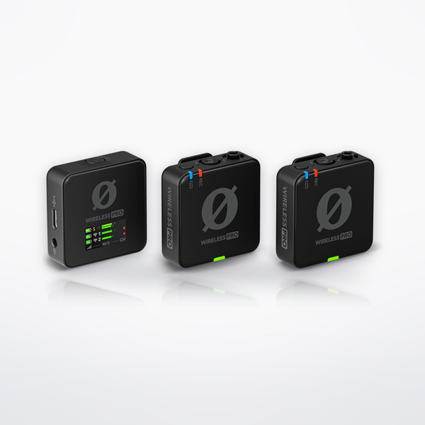 RØDE Wireless PRO wireless microphone system with two transmitters and a receiver