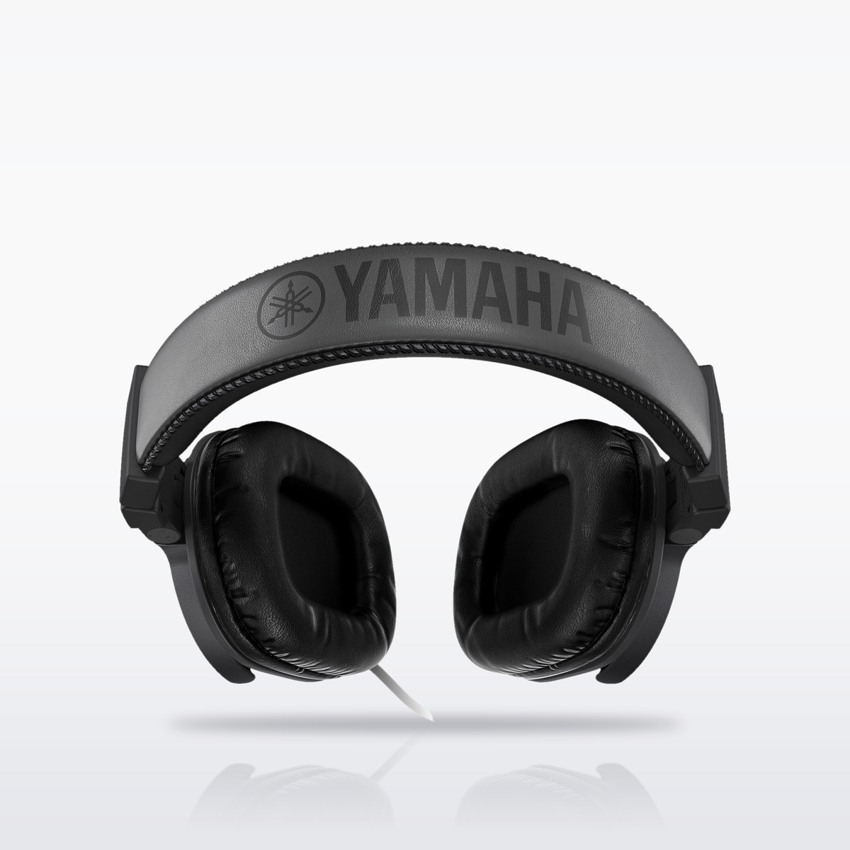 Yamaha HPH-MT5 studio monitor headphones, Black, lying flat, headband view