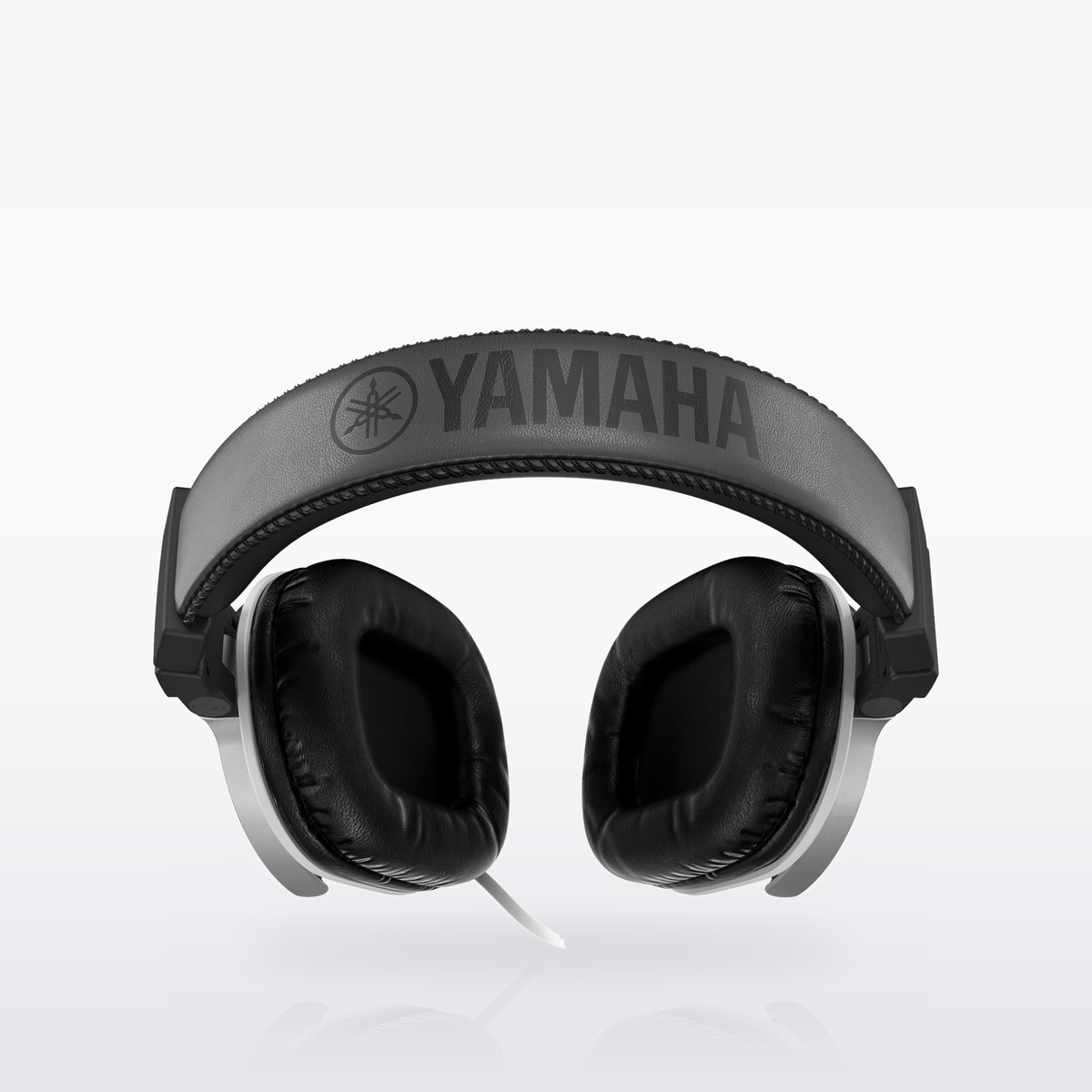 Yamaha HPH-MT5 studio monitor headphones, White, lying flat, headband view