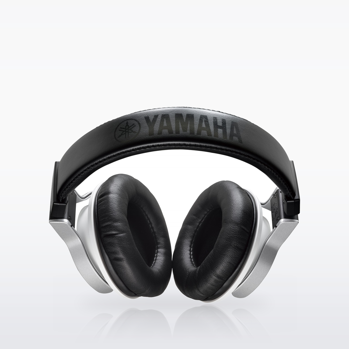 Yamaha HPH-MT7 studio monitor headphones, White, lying flat, headband view