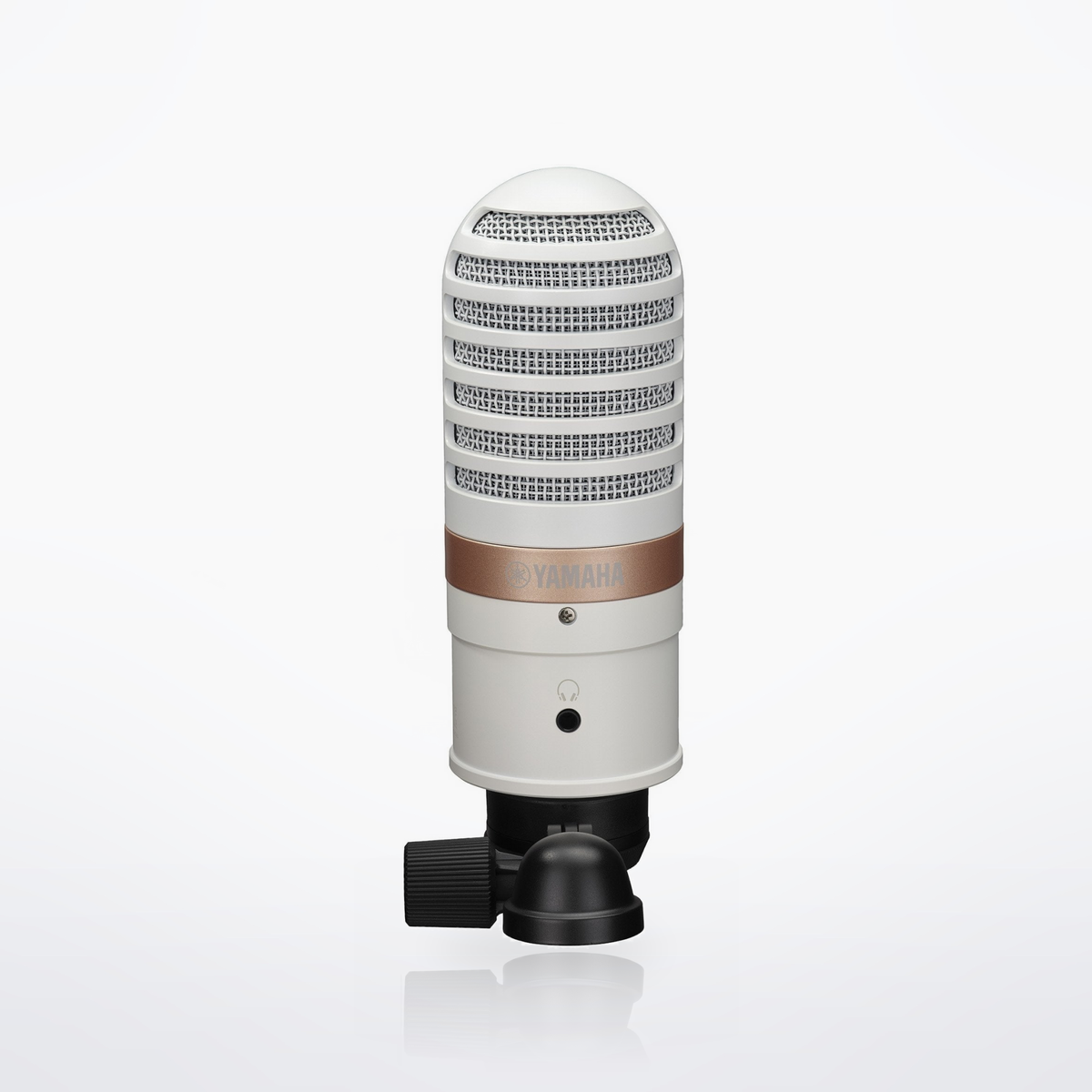 Yamaha YCM01U, White, rear view with headphone jack and USB-C port