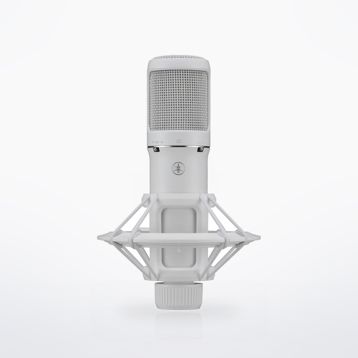 Yamaha YCM705, White, suspended in its included shock mount