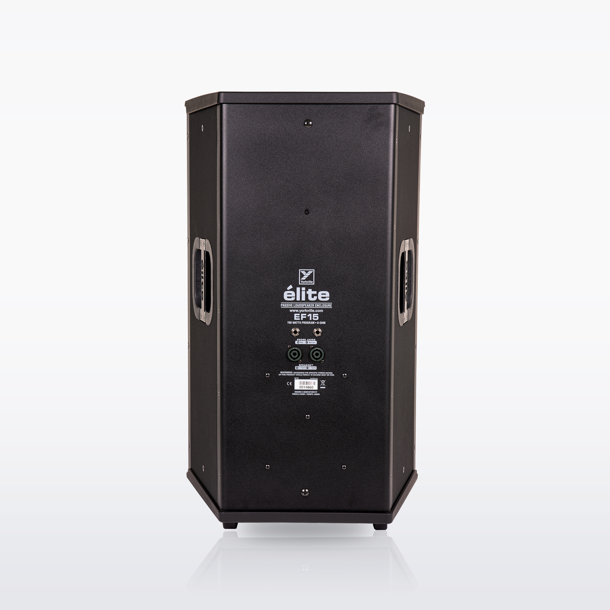 Yorkville EF15 Elite unpowered loudspeaker, rear view with Speakon and 1/4-inch inputs