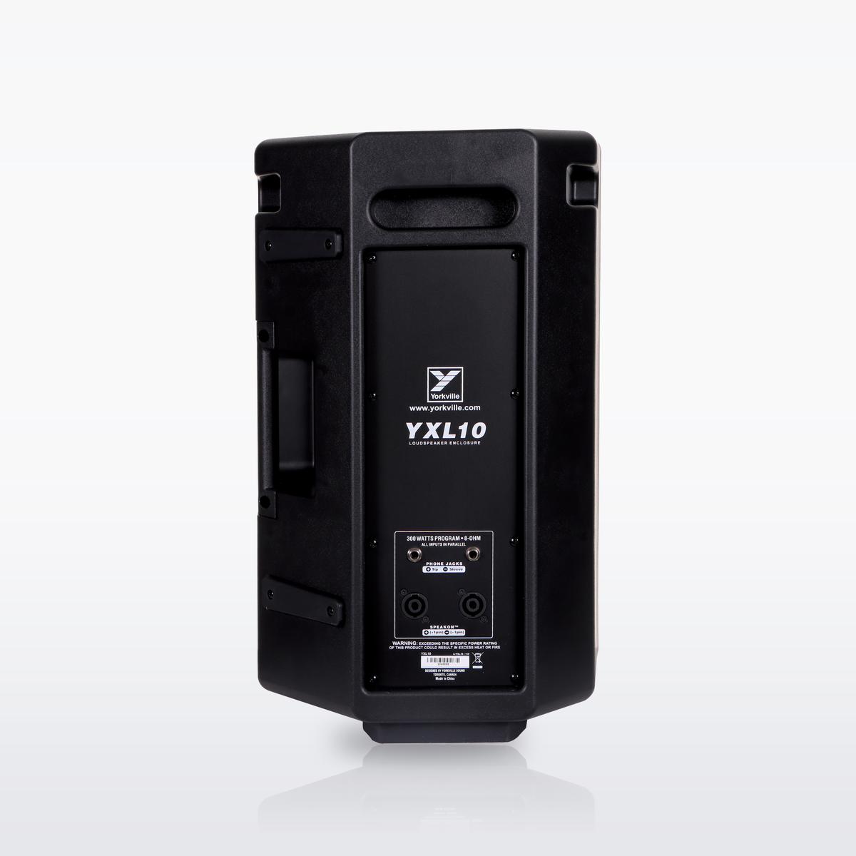 Yorkville YXL10 unpowered loudspeaker, rear view
