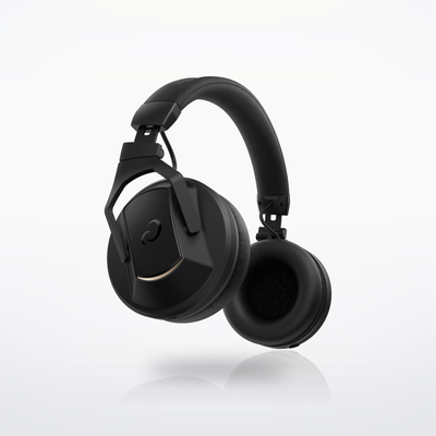 AlphaTheta HDJ-F10-TX wireless DJ headphones, three-quarter view