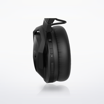 AlphaTheta HDJ-F10-TX wireless DJ headphones, left earcup controls