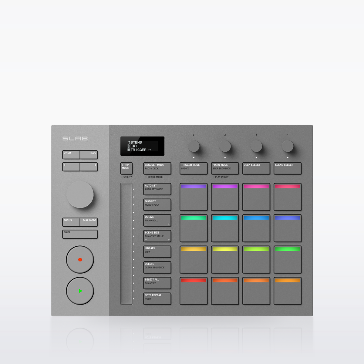 AlphaTheta SLAB MIDI pad controller for Serato Studio, top view