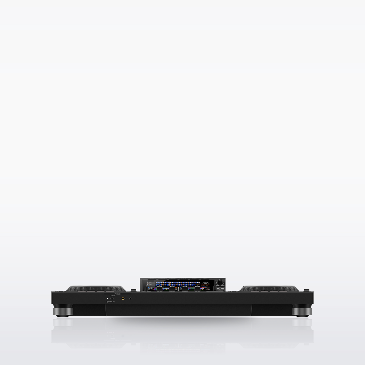 AlphaTheta XDJ-AZ all-in-one DJ system, front view with the touchscreen raised