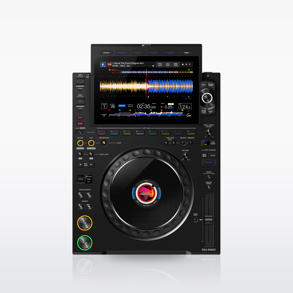 AlphaTheta CDJ-3000X professional DJ multi player, top view