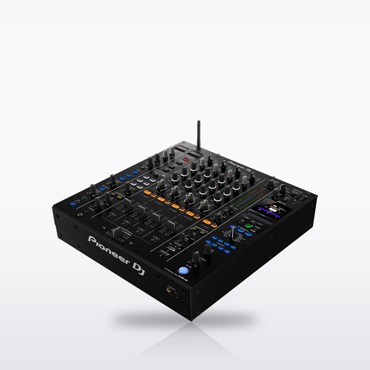 Pioneer DJ DJM-A9 mixer, angled side view