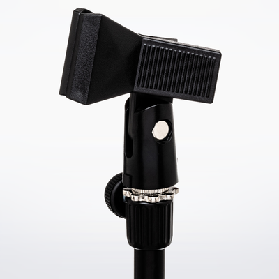 Hosa MHR-122 Spring Microphone Clip, on a mic stand