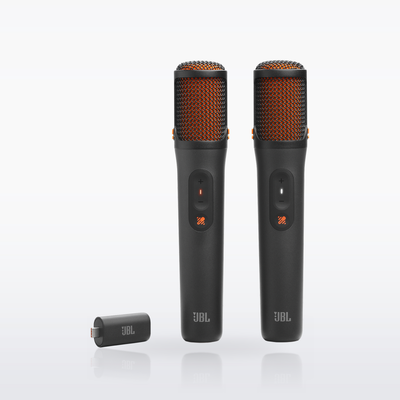 JBL EasySing Mics, two wireless karaoke microphones with the USB-C AI dongle