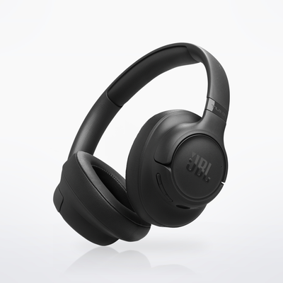JBL Tune 730BT wireless over-ear headphones, Black, three-quarter view
