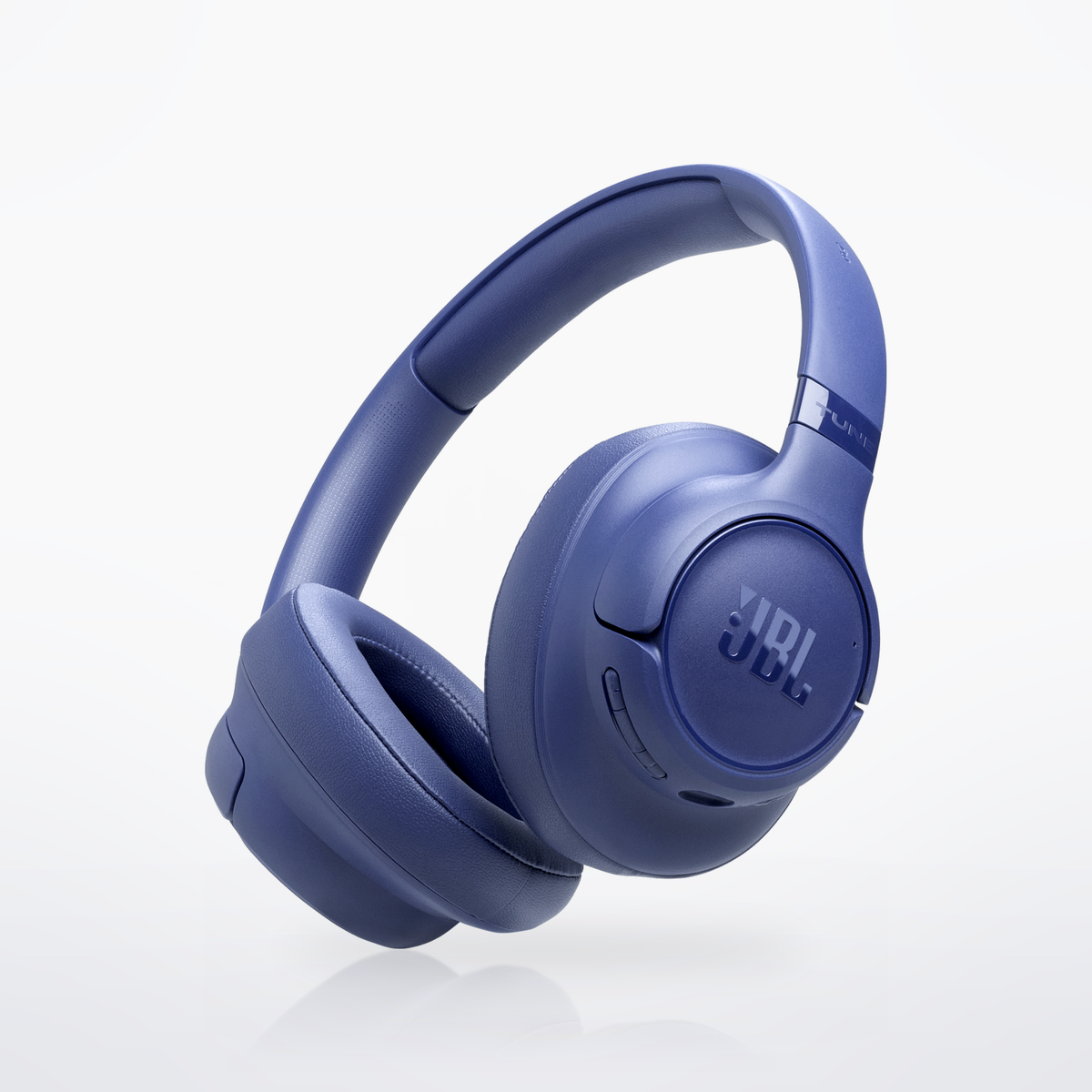 JBL Tune 730BT wireless over-ear headphones, Blue, three-quarter view