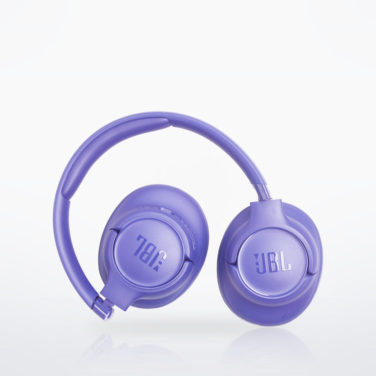 JBL Tune 730BT headphones, Lavender, folded flat for travel