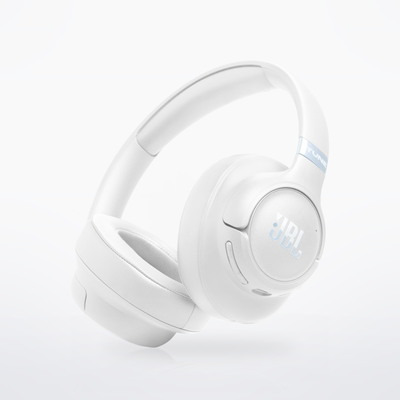 JBL Tune 780NC noise canceling headphones, White, three-quarter view