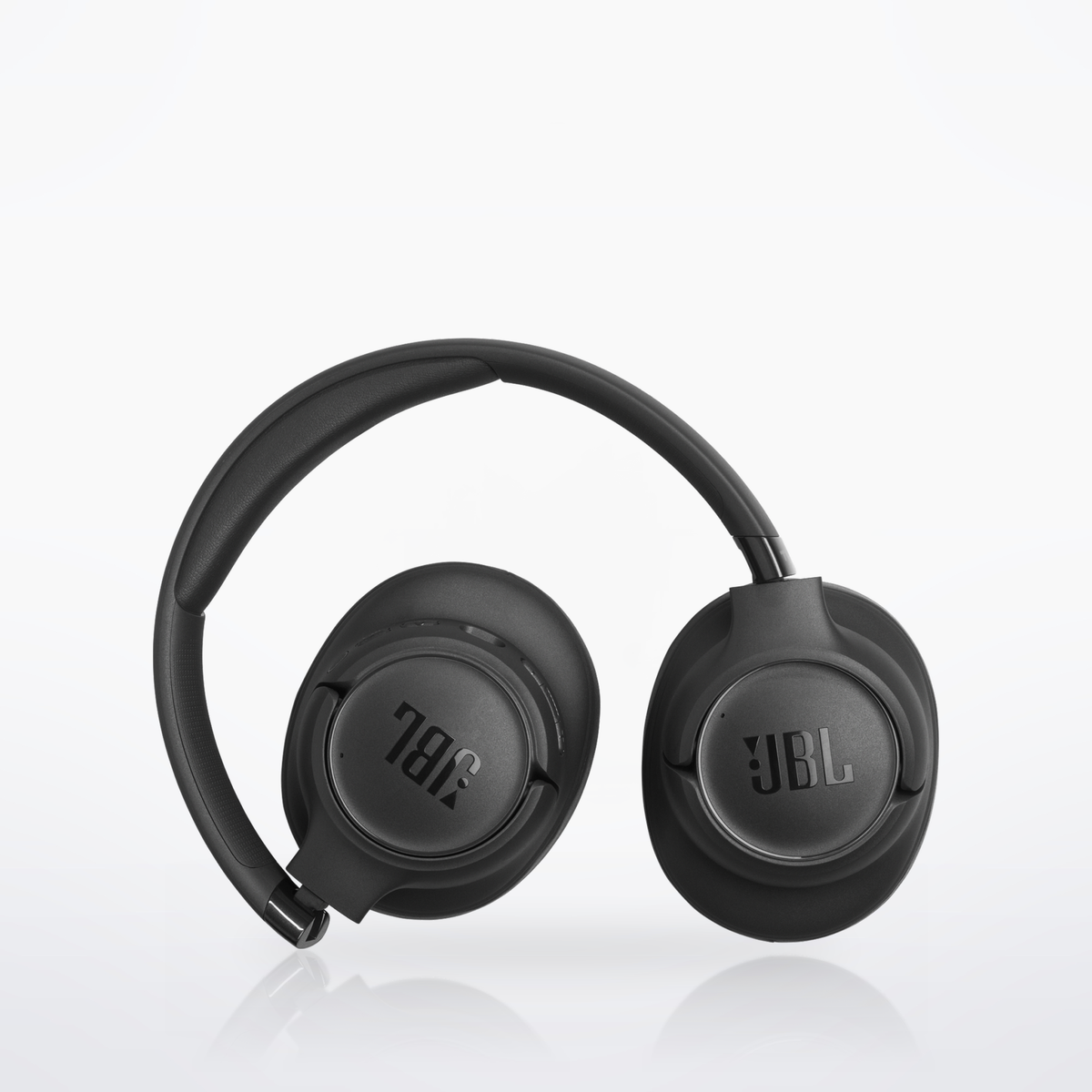 JBL Tune 780NC headphones, Black, folded flat for travel