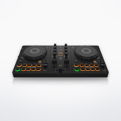 Pioneer DJ DDJ-FLX2, three-quarter view