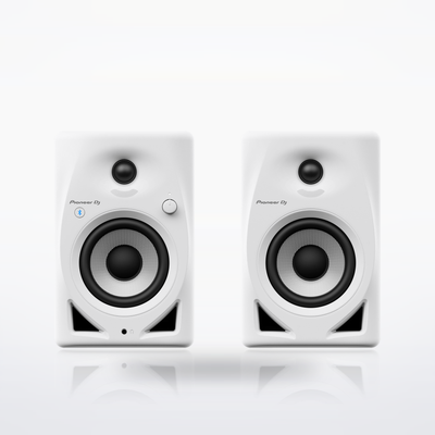 Pioneer DJ DM-40D-BT Bluetooth desktop monitor speakers, White, front
