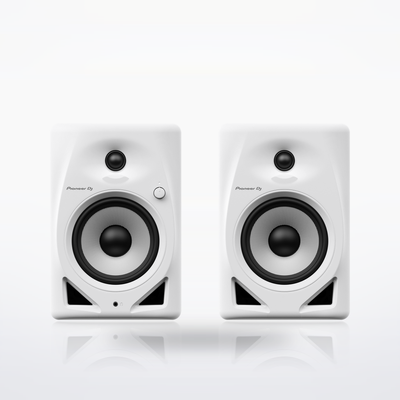 Pioneer DJ DM-50D desktop monitor speakers, White, front