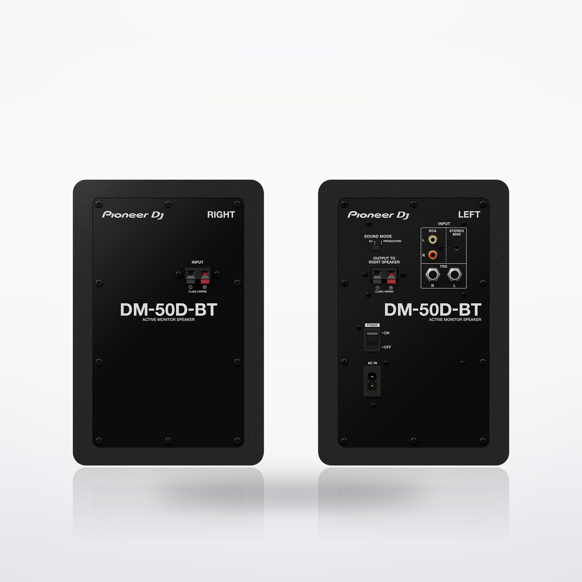 Pioneer DJ DM-50D-BT Bluetooth desktop monitor speakers, Black, rear