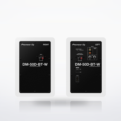 Pioneer DJ DM-50D-BT Bluetooth desktop monitor speakers, White, rear