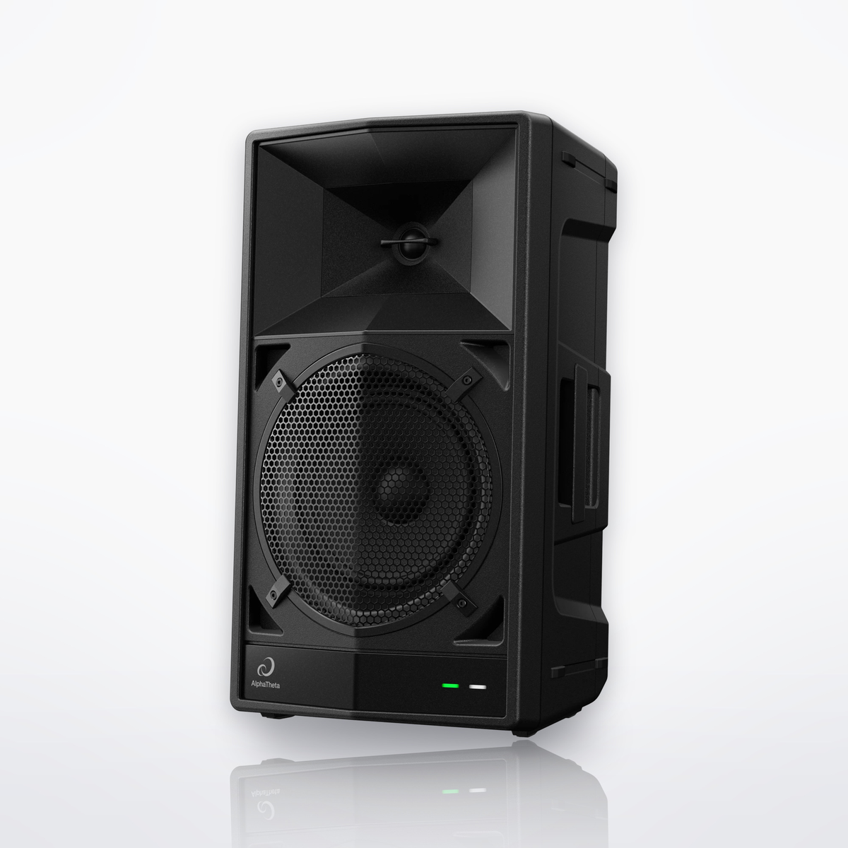 AlphaTheta Wave-Eight portable PA speaker, angle