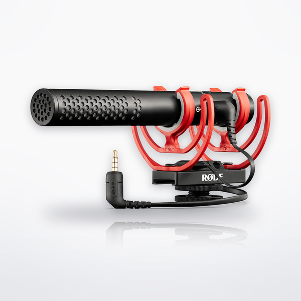 RØDE VideoMic NTG shotgun microphone, three-quarter front view