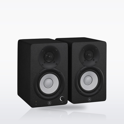 Yamaha HS4 studio monitors, Black, pair, angle