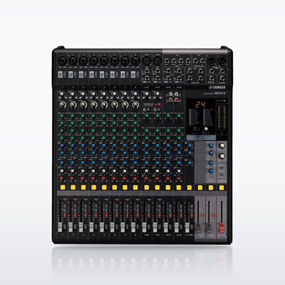 Yamaha MG16X mixer, control surface from above