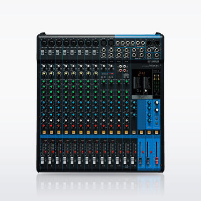 Yamaha MG16XU mixer, control surface from above