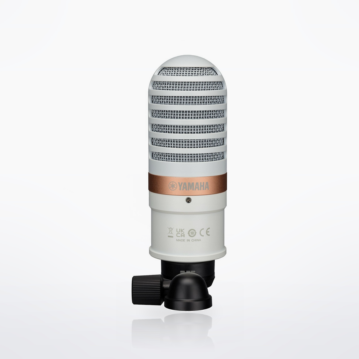 Yamaha YCM01 condenser microphone, White, rear view with XLR connector