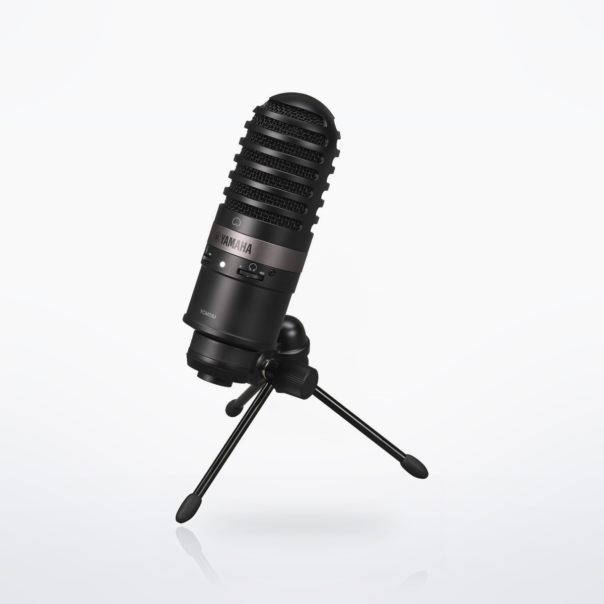 Yamaha YCM01U, Black, mounted on its included desk tripod
