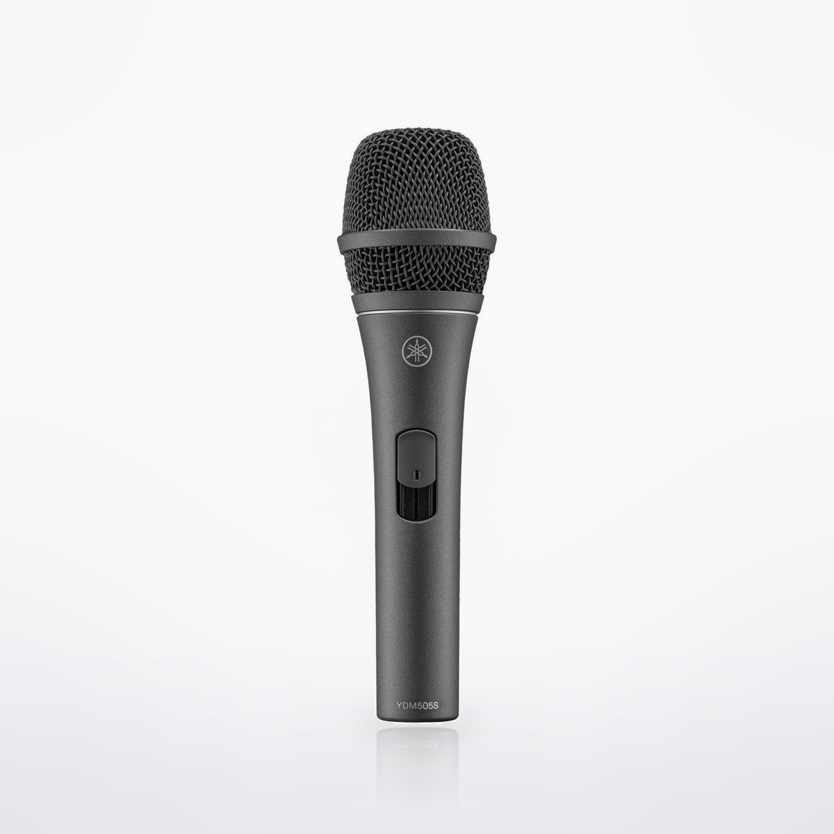 Yamaha YDM505S dynamic microphone, front view showing the lockable on/off switch