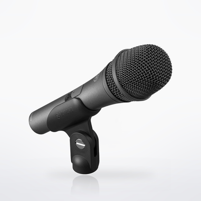 Yamaha YDM505S seated in its included microphone holder