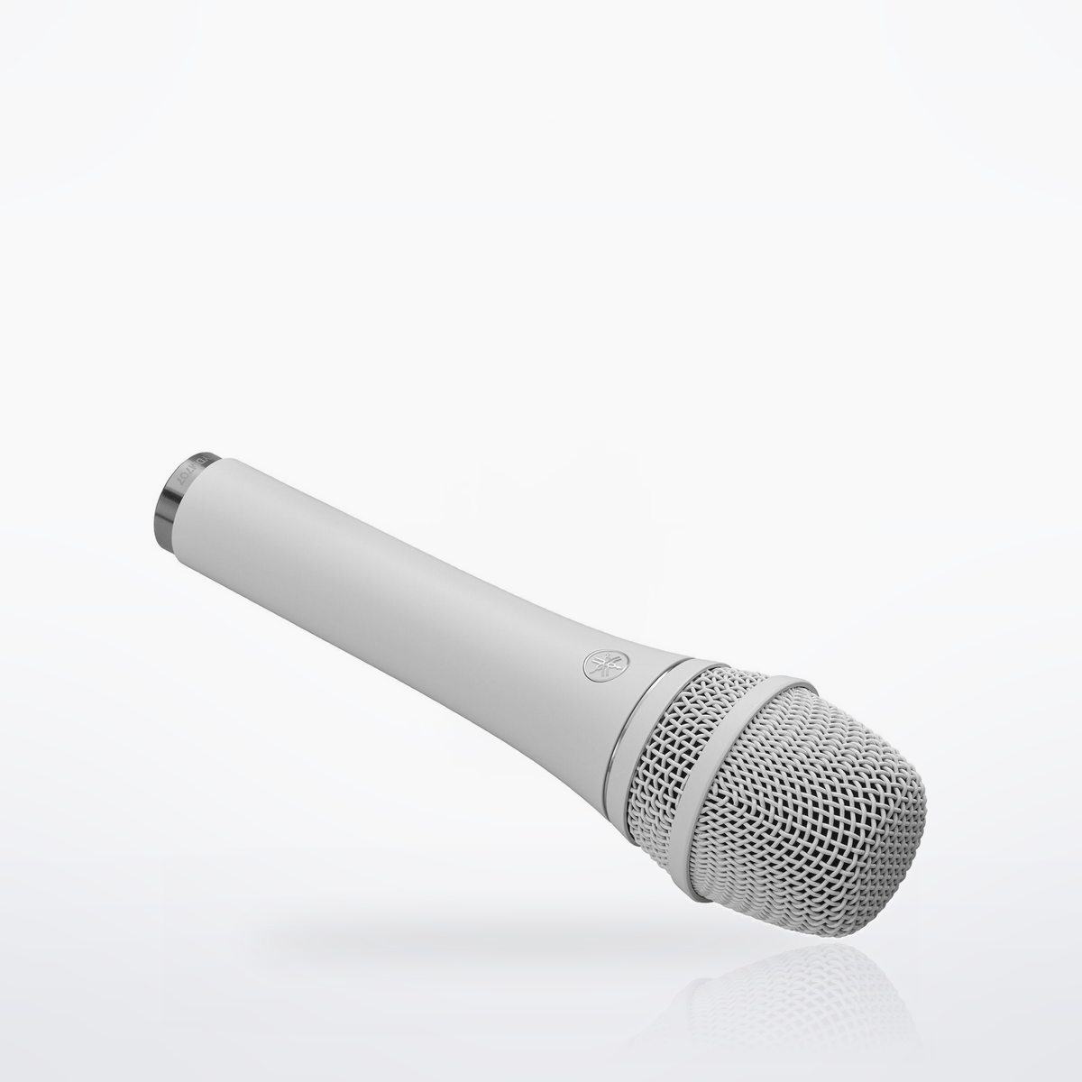 Yamaha YDM707 dynamic microphone, White, angled view of the grille