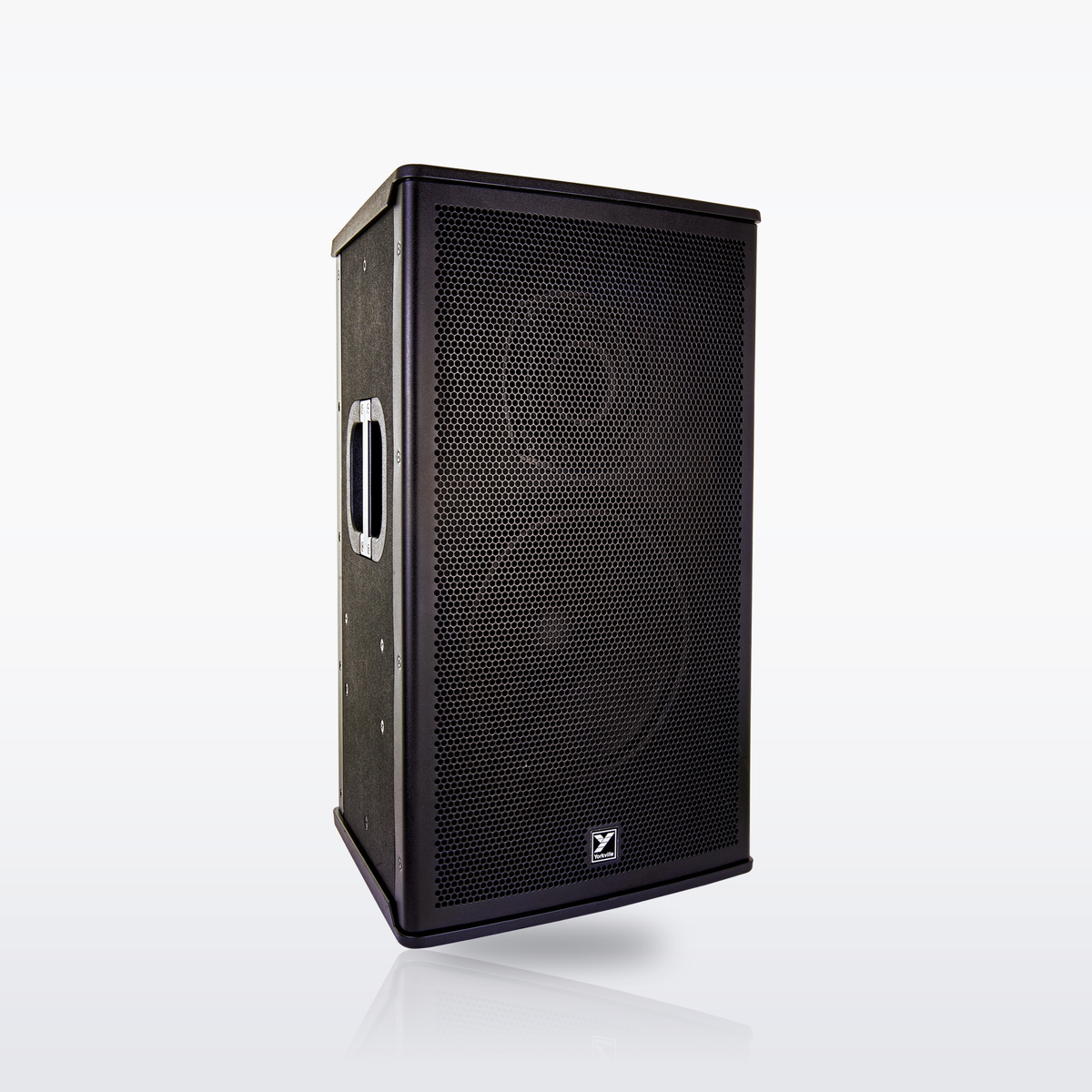 Yorkville EXM Pro12 battery-powered PA speaker, three-quarter left view