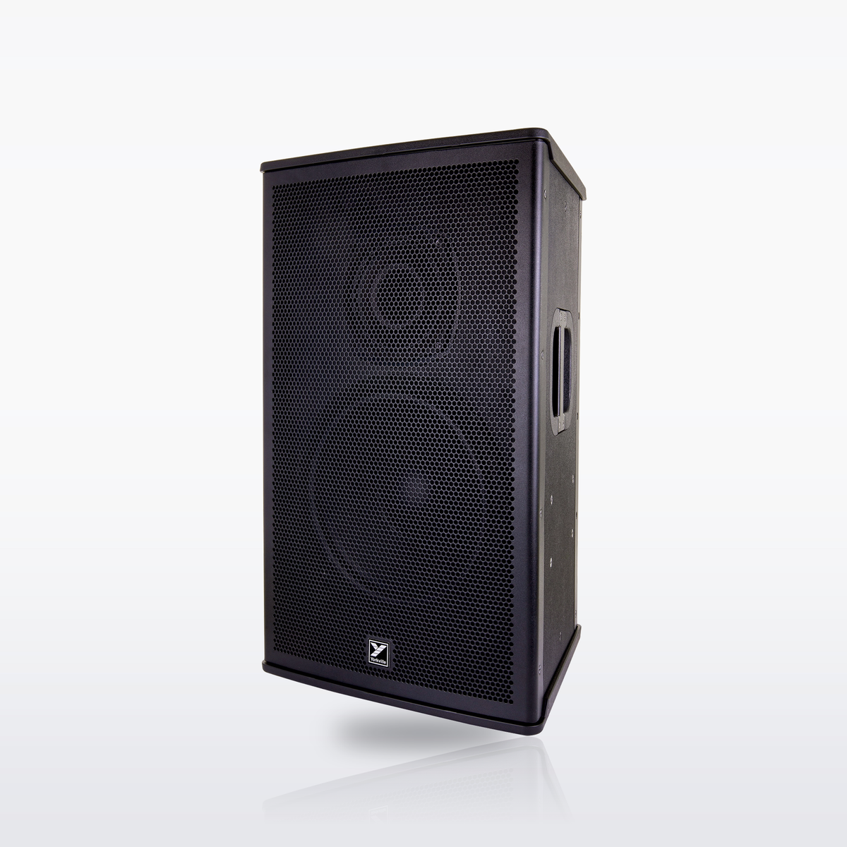Yorkville EXM Pro12 battery-powered PA speaker, three-quarter right view