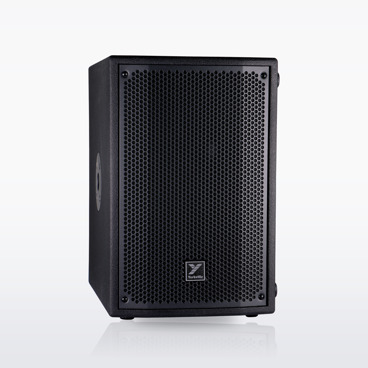 Yorkville YXL10SP powered subwoofer, angled view