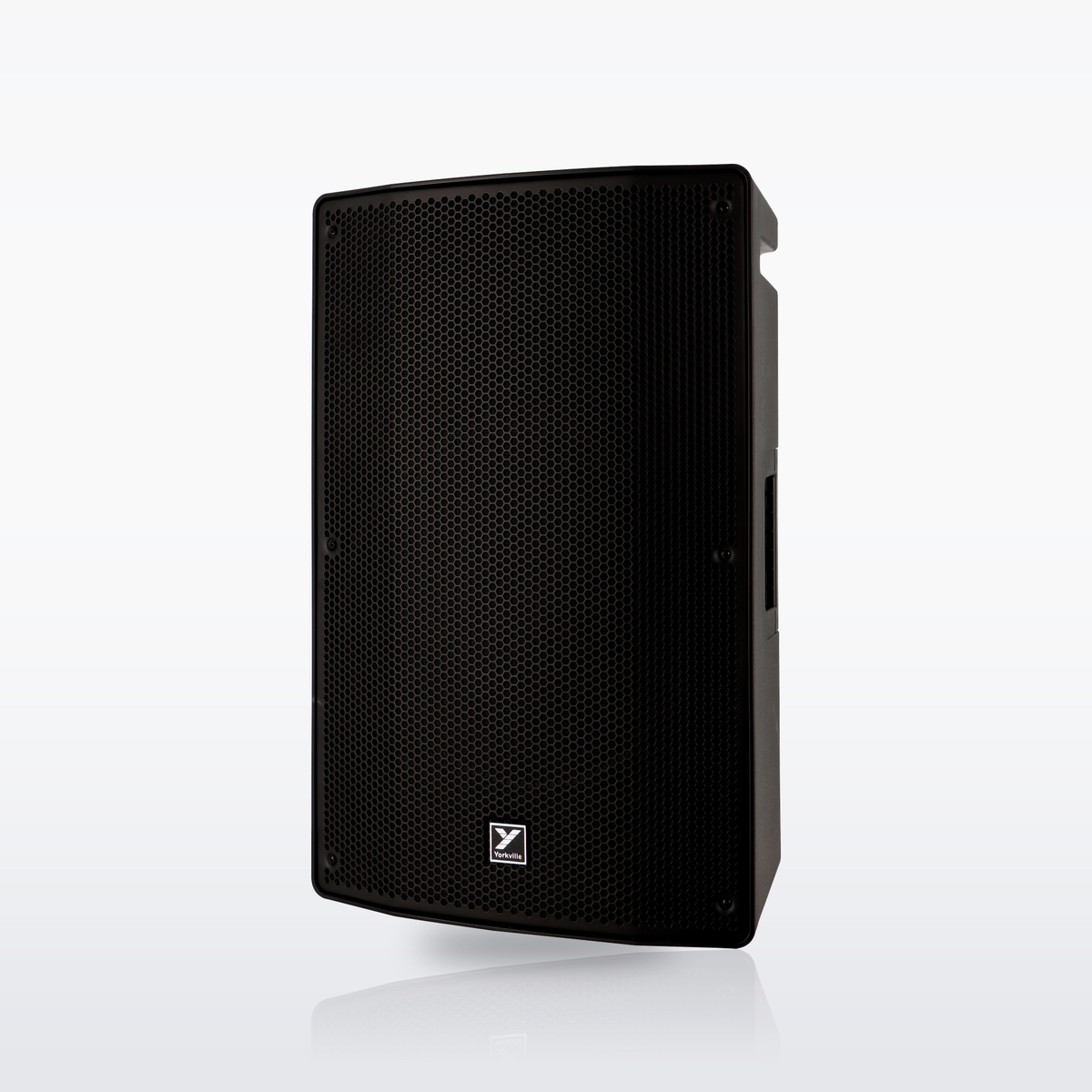 Yorkville YXL15 unpowered loudspeaker, angled view