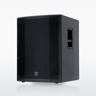 Yorkville YXL15SP powered subwoofer, angled view