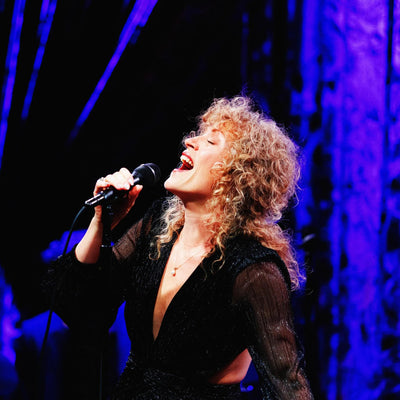 Singer performing live with the Electro-Voice ND86
